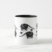 Schwarzes Leder aussehen Elephant Illustration Tasse (Zentrum)