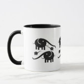 Schwarzes Leder aussehen Elephant Illustration Tasse (Links)