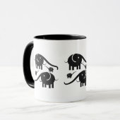 Schwarzes Leder aussehen Elephant Illustration Tasse (Vorderseite Links)