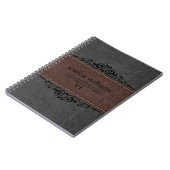 Schwarzes Leder, braun und schwarz Notizblock (Linke Seite)