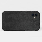 Schwarzes Leder Digital Case-Mate iPhone Hülle (Rückseite (Horizontal))