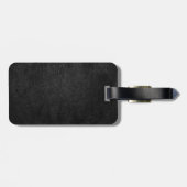 Schwarzes Leder Digital Gepäckanhänger (Rückseite horizontal)