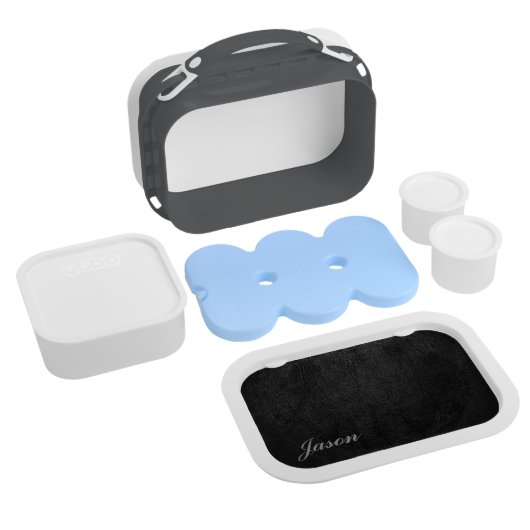 Schwarzes Leder Digital (mit Monogramm) Brotdose (Ganzes Produkt)