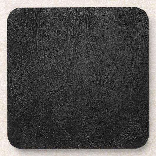 Schwarzes Leder Digital Untersetzer (Vorderseite)