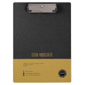 Schwarzes Leder, Gold Klemmbrett (Vorderseite)