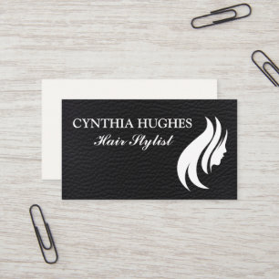 Schwarzes Leder Haar-Logo Visitenkarte