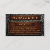 Schwarzes Leder Look Brown Monogram Visitenkarte (Rückseite)