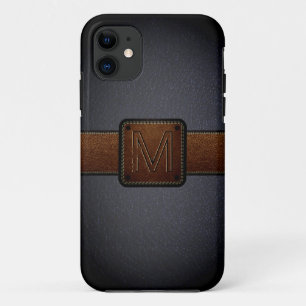 Schwarzes Leder Look Brown Tag Case-Mate iPhone Hülle