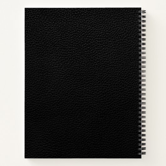 Schwarzes Leder Luxus Gold Erstlogo Notizblock (Rückseite)