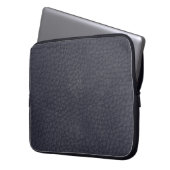 Schwarzes Leder Maskuline Rustikale Haut Laptopschutzhülle (Vorderseite Links)