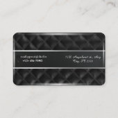 Schwarzes Leder mit rechteckigen Stichen Visitenkarte (Rückseite)