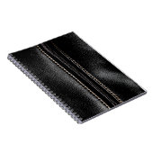 Schwarzes Leder mit Reißverschluss Notizblock (Rechte Seite)