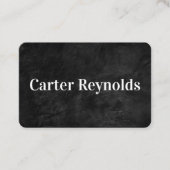 Schwarzes Leder mit weißem Text Visitenkarte (Vorderseite)