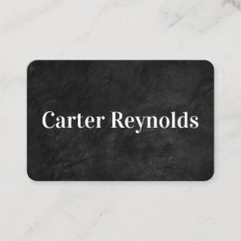 Schwarzes Leder mit weißem Text Visitenkarte