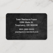 Schwarzes Leder mit weißem Text Visitenkarte (Rückseite)