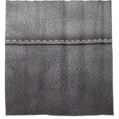 Schwarzes Leder mit weißer Heftung Duschvorhang (Vorderseite)