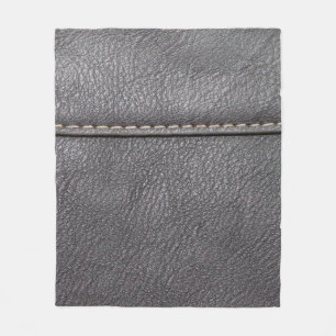 Schwarzes Leder mit weißer Heftung Fleecedecke