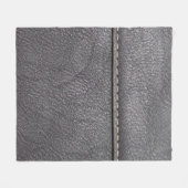 Schwarzes Leder mit weißer Heftung Fleecedecke (Vorderseite (Horizontal))