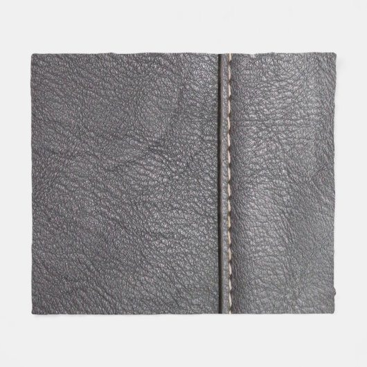 Schwarzes Leder mit weißer Heftung Fleecedecke (Vorderseite (Horizontal))