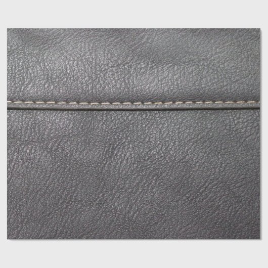 Schwarzes Leder mit weißer Heftung Geschenkpapier (Flach)