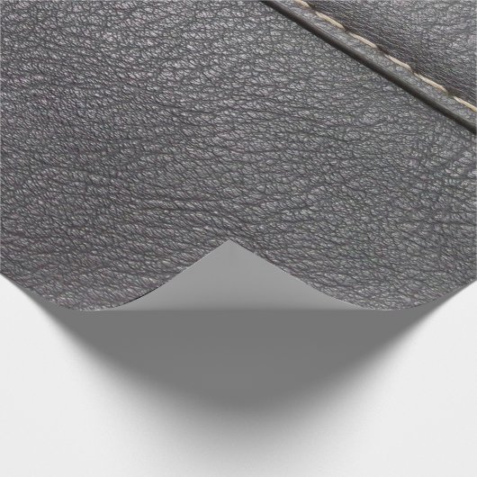 Schwarzes Leder mit weißer Heftung Geschenkpapier (Ecke)