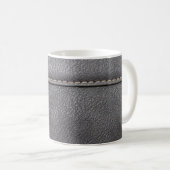 Schwarzes Leder mit weißer Heftung Kaffeetasse (VorderseiteRechts)
