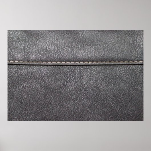 Schwarzes Leder mit weißer Heftung Poster (Vorne)
