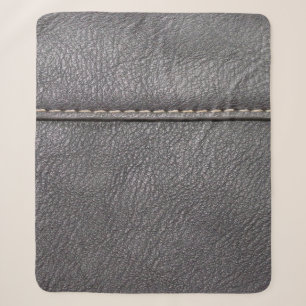 Schwarzes Leder mit weißer Heftung Sherpadecke