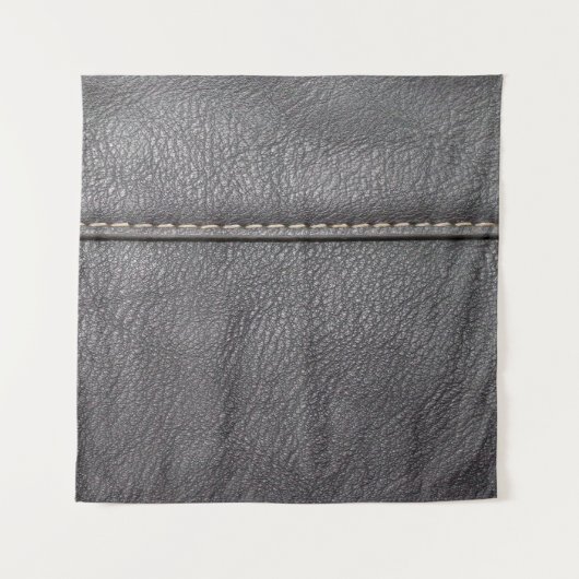 Schwarzes Leder mit weißer Heftung Wandteppich (Vorderseite)