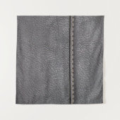 Schwarzes Leder mit weißer Heftung Wandteppich (Vorderseite (Horizontal))