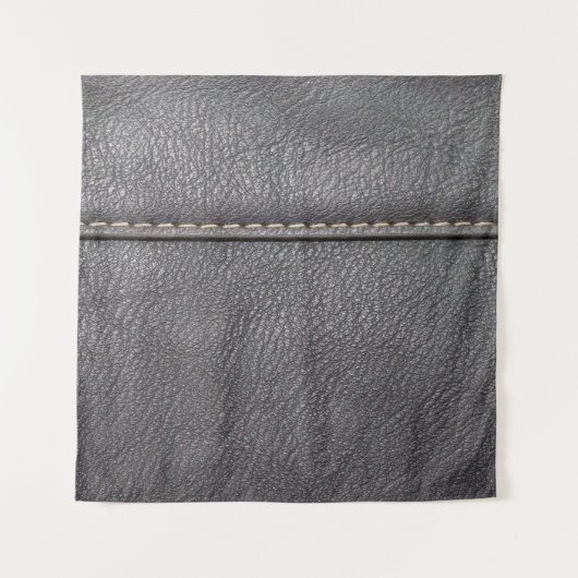 Schwarzes Leder mit weißer Heftung Wandteppich (Vorderseite)