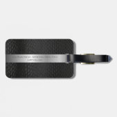 Schwarzes Leder Nachahmung Snakeskin Muster Custom Gepäckanhänger (Rückseite horizontal)