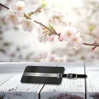 Schwarzes Leder Nachahmung Snakeskin Muster Custom Gepäckanhänger