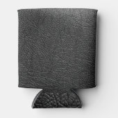 Schwarzes Leder: nahtlose Nahtstruktur. Dosenkühler (Vorderseite)