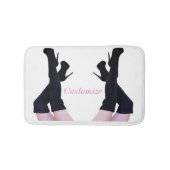 Schwarzes Leder Oberschenkelhohe Stiefel Thunder_C Badematte (Vorderseite)