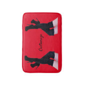 Schwarzes Leder Oberschenkelhohe Stiefel Thunder_C Badematte