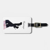 Schwarzes Leder Oberschenkelhohe Stiefel Thunder_C Gepäckanhänger (Vorderseite horizontal)