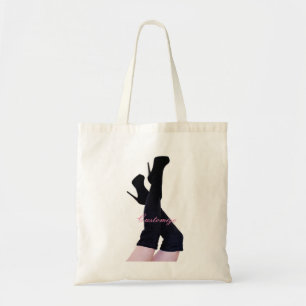 Schwarzes Leder Oberschenkelhohe Stiefel Thunder_C Tragetasche