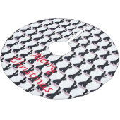 Schwarzes Leder Oberschenkelstiefel Thunder_Cove Polyester Weihnachtsbaumdecke (Schrägansicht)