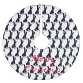 Schwarzes Leder Oberschenkelstiefel Thunder_Cove Polyester Weihnachtsbaumdecke (Vorderseite)