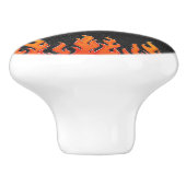 Schwarzes Leder Orange Flammen Hot Fire Motorrad Keramikknauf (Seitenansicht)