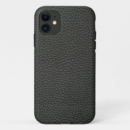 Schwarzes Leder personalisieren Case-Mate iPhone Hülle (Rückseite)
