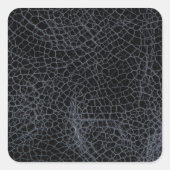 Schwarzes Leder Quadratischer Aufkleber (Vorderseite)