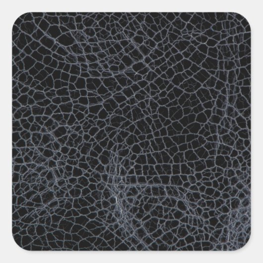 Schwarzes Leder Quadratischer Aufkleber (Vorderseite)