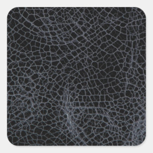 Schwarzes Leder Quadratischer Aufkleber