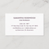 Schwarzes Leder & Rosé Metallic Panel Monogramm  Visitenkarte (Rückseite)