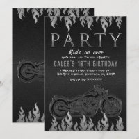 Schwarzes Leder Silber Chrom Motorrad Biker Party