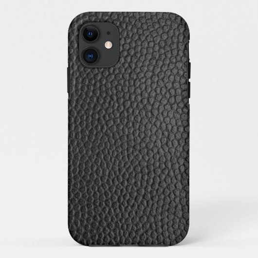Schwarzes Leder Textur Case-Mate iPhone Hülle (Rückseite)
