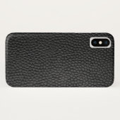 Schwarzes Leder Textur Case-Mate iPhone Hülle (Rückseite (Horizontal))