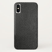 Schwarzes Leder Textur Case-Mate iPhone Hülle (Rückseite)